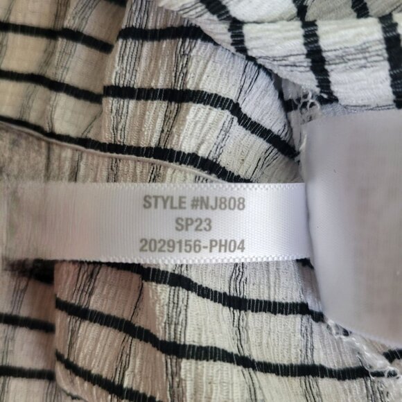 Madewell Gingham Tiered Keyhole Puff-Sleeve Black/White blouse size M NWT - Picture 8 of 11